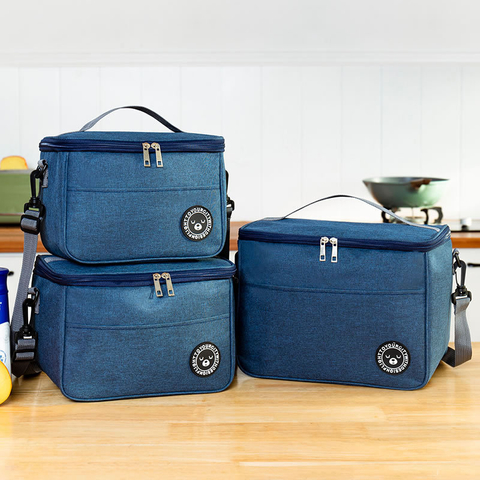 Bolso para lonchera, bolsa cuadrada aislada, lonchera engrosada con papel de aluminio, bolsa de almuerzo para trabajadores de oficina y estudiantes, picnic de gran capacidad