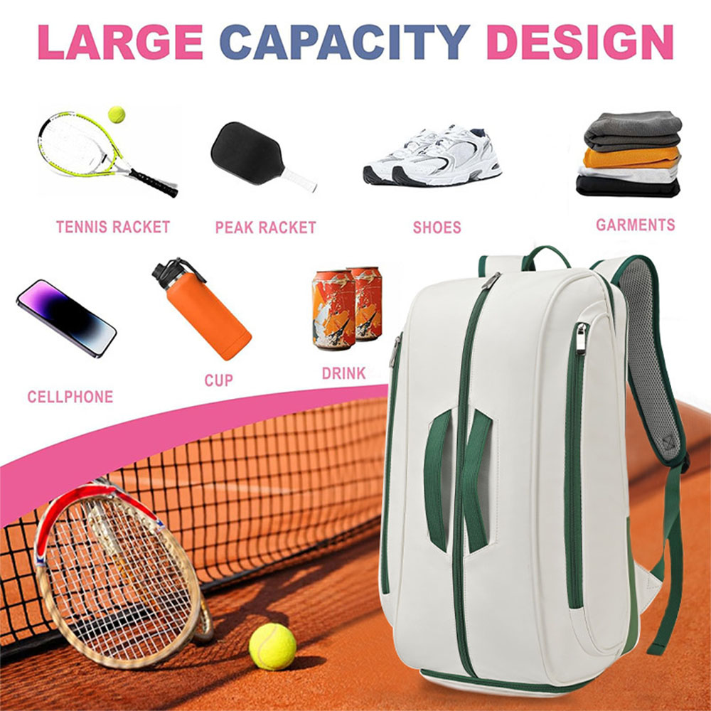 Mochila para deportes informales al aire libre, impermeable, de gran capacidad, para entrenamiento de tenis y b&aacute;dminton, paquete de raqueta Pickleball