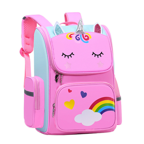 Mochila De Unicornio: Linda Mochila De Dibujos Animados para Ni&ntilde;as De 1 A 6 A&ntilde;os, Adecuada para Estudiantes De Escuela Primaria (Grados 1-6)