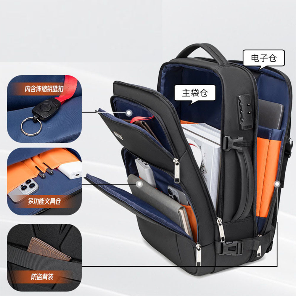 Bolso impermeable del paquete de la mochila del ordenador port&aacute;til del viajero del ocio del cuaderno del ordenador del viaje del viaje de negocios